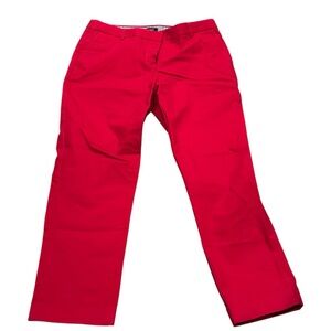J. Crew Red Cotton City Fit Cotton Crop Pants Women’s 4